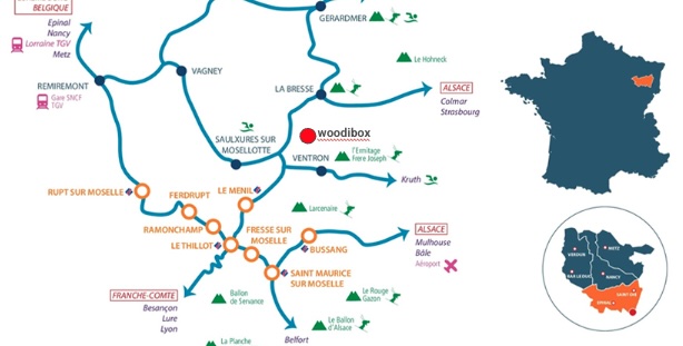 Situation Woodibox Hautes-Vosges
